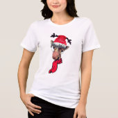lustige Giraffe Weihnachten T - Shirt Design (Vorderseite)