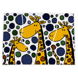 Lustige Giraffen-Familien-abstrakte Große Geschenktüte