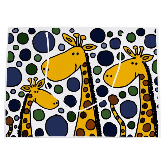 Lustige Giraffen-Familien-abstrakte Große Geschenktüte (Vorderseite)