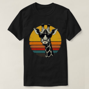 Lustige Giraffen-Sonnenbrille Vintage Afrikanische T-Shirt