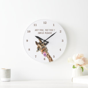 Lustige Giraffen Wanduhr