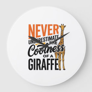 Lustige Giraffen-Zitat Vintage-Vector-T-Shirt-Desi Große Wanduhr