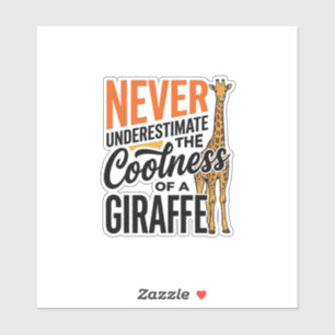 Lustige Giraffen-Zitat Vintage-Vektor-T-Shirt-Desi Aufkleber