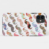 Lustige Girly bunte Muster-Schnurrbärte Case-Mate iPhone Hülle (Rückseite (Horizontal))