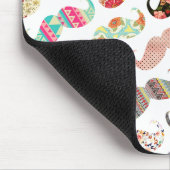 Lustige Girly bunte Muster-Schnurrbärte Mousepad (Ecke)