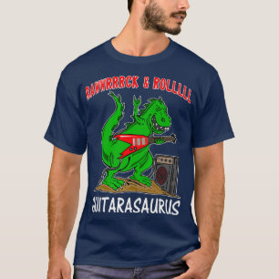 lustige Gitarre, lustige Dinosaurier, Gitarrist, u T-Shirt