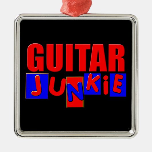 lustige Gitarre Silbernes Ornament (Vorne)