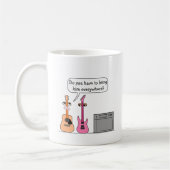 Lustige Gitarren-dritte Rad-Cartoon-Szene Kaffeetasse (Links)