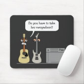 Lustige Gitarren-dritte Rad-Cartoon-Szene Mousepad (Mit Mouse)