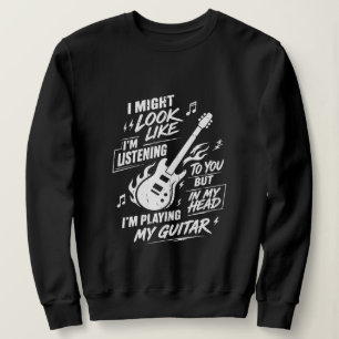 Lustige Gitarristin, die in meinem Kopf Gitarre sp Sweatshirt