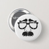 Lustige Gläser und Schnurrbart Button (Vorne & Hinten)