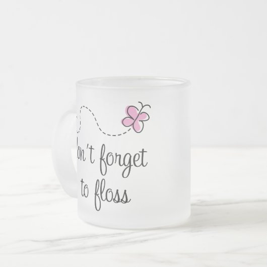 Lustige Glasschlacken-Zahnarzthelfer-Tasse Mattglastasse (Vorderseite Links)