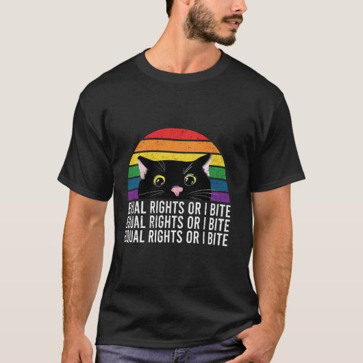 Lustige Gleichberechtigung Oder Ich Beisse Katze A T-Shirt (Vorderseite)