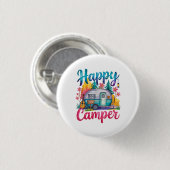 Lustige glückliche Camper Camping Bekleidung Anhän Button (Vorne & Hinten)