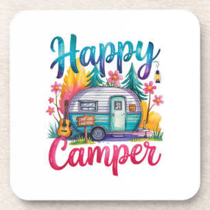 Lustige glückliche Camper Camping Bekleidung Anhän Getränkeuntersetzer