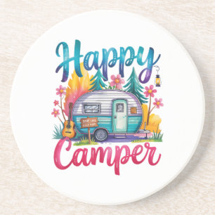 Lustige glückliche Camper Camping Bekleidung Anhän Getränkeuntersetzer
