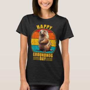 Lustige glückliche Groundhog Day 2025 Dekorationen T-Shirt