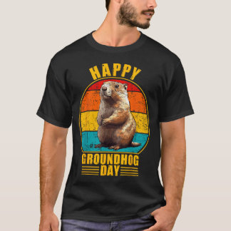 Lustige glückliche Groundhog Day 2025 Dekorationen T-Shirt