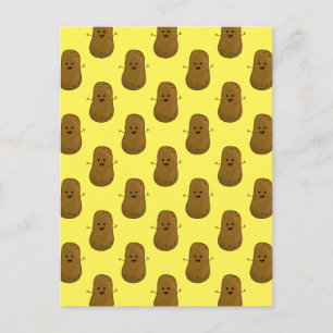 Lustige glückliche Kartoffeln Postkarte