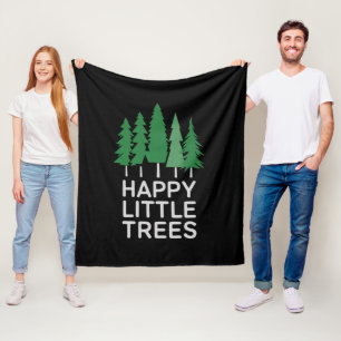 Lustige glückliche kleine Bäume Geschenke Camping  Fleecedecke