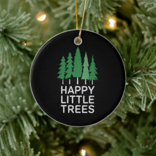 Lustige glückliche kleine Bäume Geschenke Camping Keramik Ornament