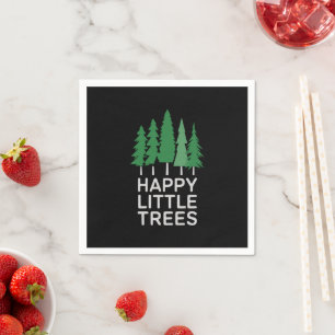 Lustige glückliche kleine Bäume Geschenke Camping  Serviette
