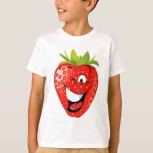 lustige glückliche lebhafte Erdbeere T-Shirt