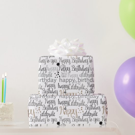 Lustige glückliche Luftballons Geburtstag Geschenkpapier (Partygeschenke)