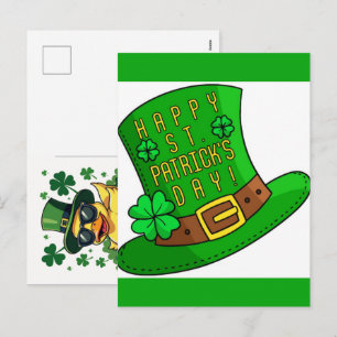 Lustige Glücksgans St. Patricks Day Design Feiertagspostkarte