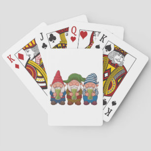 Lustige Gnome mit einem Matcha-Getränk Magisch Spielkarten