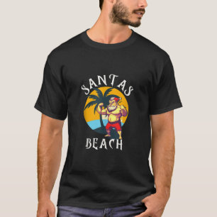 Lustige Gnome Strand Weihnachtsmann Retro Muskel G T-Shirt