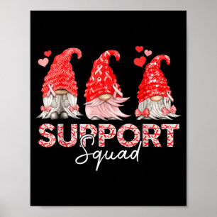 Lustige Gnomies-Unterstützungsteam-Schleife Herzkr Poster