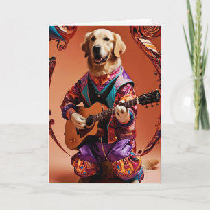 Lustige Golden Retriever Rockstar Karte