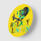 Lustige goldene reizende fantastische Hoffnung Runde Wanduhr (Winkel)