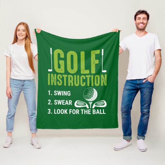 Lustige Golf-Anleitung Wortkunst Fleecedecke (Beispiel)