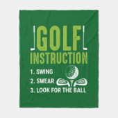 Lustige Golf-Anleitung Wortkunst Fleecedecke (Vorderseite)