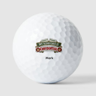 Lustige Golf-Sprüche Golfball über Scorekarte