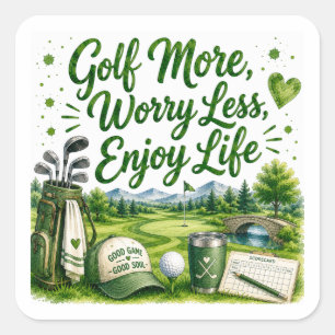 Lustige Golf-Zitate für Golfer auf dem Platz Quadratischer Aufkleber