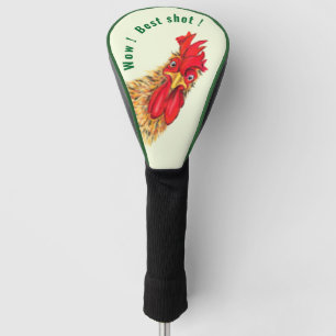 Lustige Golfkopfbedeckung mit überraschten Hahn Golf Headcover
