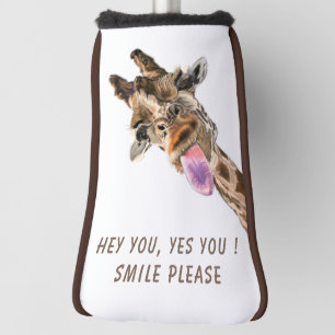 Lustige Golfkopfbedeckung Spielender Giraffensmile Golf Headcover