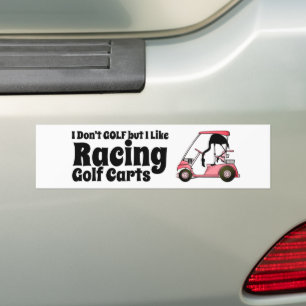 Lustige Golfwagenrennen Autoaufkleber