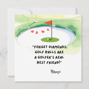 Lustige Golfzitate für Golfer zum Valentinstag Feiertagskarte