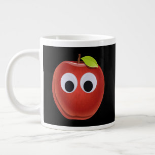 Lustige Googly-Augen Rote Apfel-Jumbo-Kaffeetasse Jumbo-Tasse