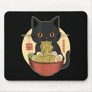 Lustige Grafik Japan Kawaii Katze Anime Ramen Katz Mousepad