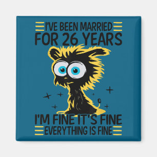 Lustige Grafik zum 26. Hochzeitstag für Paare Magnet