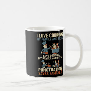 Lustige Grammatik Interpunktion rettet Familien En Kaffeetasse