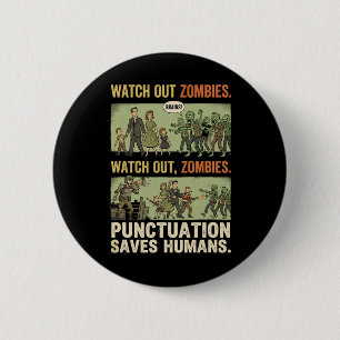 Lustige Grammatik Interpunktion rettet Menschen Zo Button