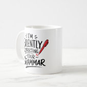 Lustige Grammatik Kaffeetasse (Vorderseite Links)