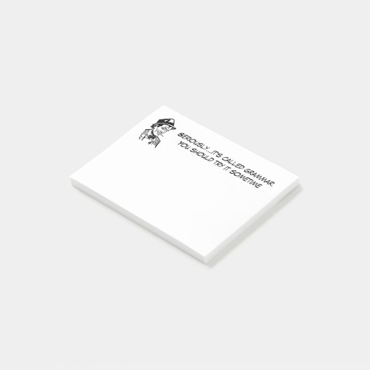 Lustige Grammatik-Nazi Post-it Klebezettel (angewinkelt)