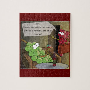 Lustige Grape Break-Up Essen, Wein & Ehe Comic Puzzle
